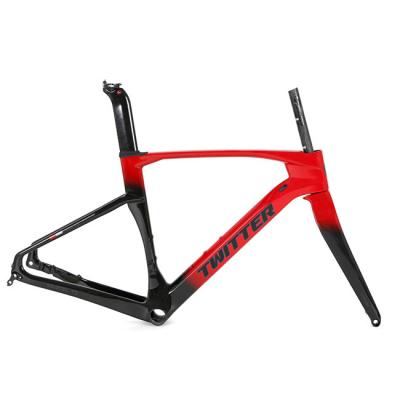 China 45cm  Carbon Road Bike Frame , Hybrid Bike Frameset For 700x40C Tyre for sale