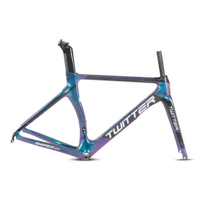 China RoHS Certified Carbon Road Bike Frame 51cm With Holographic Color for sale