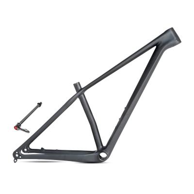 China Customized 29er Inner Cable Frame , Thru Axle Bike Frame 142mm Full Black for sale