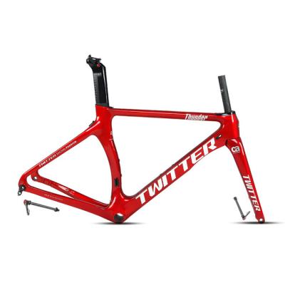 China Height 52cm Carbon Road Bike Frame , TWITTER Thunder Frameset 700x25C Wheel Size for sale