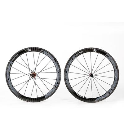 China bici Wheelset, establo del camino del carbono de la tela cruzada 12K de 50m m Wheelset 700C RS R50DB en venta