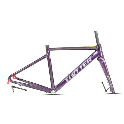 China 700C Thru Axle Alloy Gravel Bike Frameset Red With Disc Brake for sale