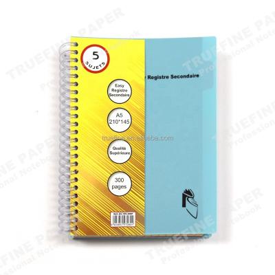 China Factory A4/B5 PP Custom Spiral Notebook Spiral Custom Hardcover French Source Line For Students for sale