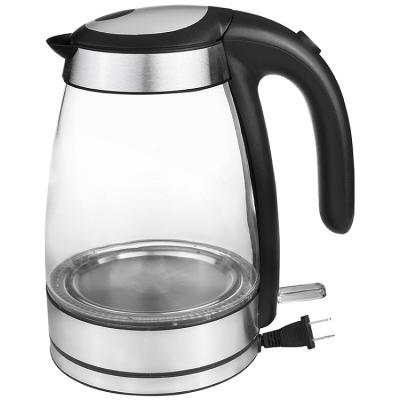 China 360 Degree Low Rotation Electric Kettle Water Heater Glass Electric Tea Maker Kitchen Appliances for sale