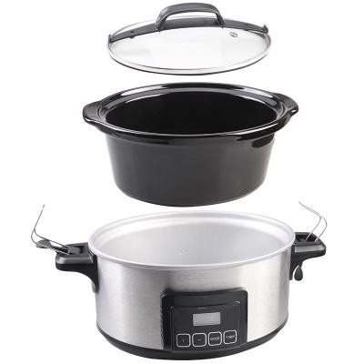 China Factory Made Multifunction Hotel Round Stainless Steel Slow Cooker With Digital for sale