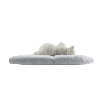 China Nordic Stretch Multi Seat Lazy Fabric Sofa Bed Modern White Bear Bundle Sofa For Home Furniture for sale