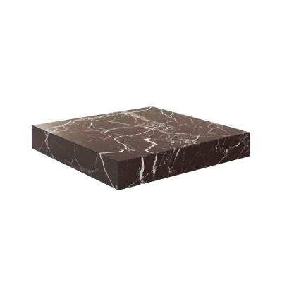 China Customizable Natural Stone Table Cubic Miter Joined Veins Matched Valakas Outdoor White Pedestal Coffee Table Ragali Honed Marble Coffee Table for sale