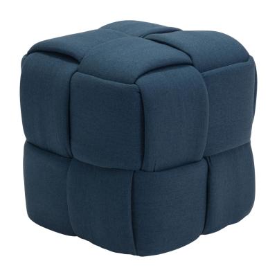 China 2021 New Design Fashion Popular Large Ottoman Luxury Velvet Sneak Weaving Stool Living Room Modern Designs Checks Stool for sale