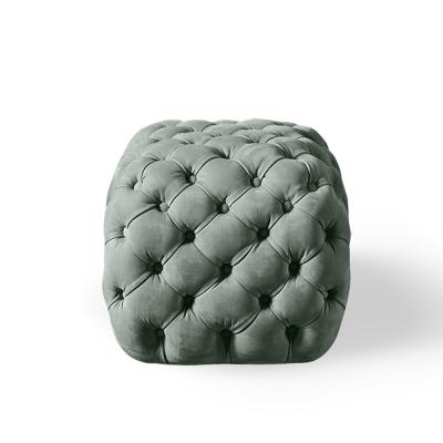 China Small Luxury Tufted Fabric Stool Ottoman Modern Design Turtle Stool Leather Bench for sale