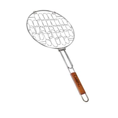 China Easily Cleaned Special design outdoor grid round shape stainless steel bbq grill net basket for sale