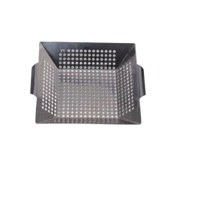 China Easily Cleaned Wholesale BBQ accessories heavy duty large stainless steel non stick grill vegetable basket pan for sale