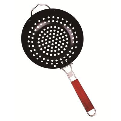 China Sustainable deep and round bbq grill pan non-stick Charcoal pan for Fruits and vegetables on fire for sale