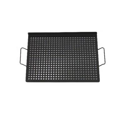 China Easily Cleaned Portable non-stick square bbq accessory double sided vegetable grill pan for sale