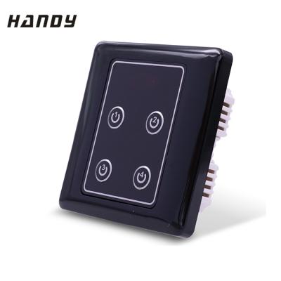 China High Quality Exhibition Hall Showroom Four Channels 86mm Digital Touch 220V Remote Control Switch for sale