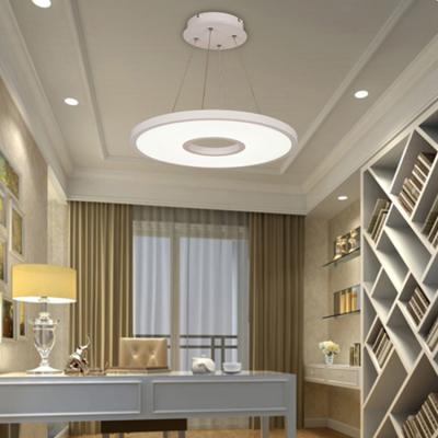 China Ring Lighting LED White Acrylic Office Hotel Restaurant Pendant Light for sale