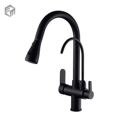 China Hot Selling Thermostatic Faucets Water Purifier Kitchen Three Way Brass Faucet With Two Functions Lower Water Filter Faucet for sale