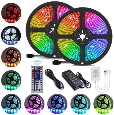 China Garden LED Strip Lights, 16.4 FT Color Changing Light Flexible 5050 SMD RGB LED Strip Lights Non-Waterproof Black PCB Panel Deco for sale