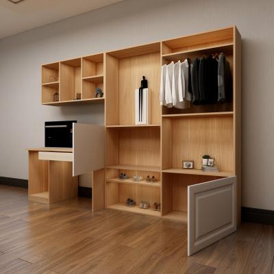 China New Design Durable Artistic Storage Cabinet Wooden Book Cabinet With Computer Table Large Capacity Spaces Bedroom Furniture for sale