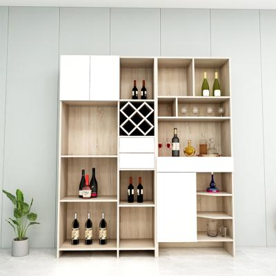 China Durable Good Quality Household Luxury Bar Display Bar Wooden Wine Light Rack Factory Price Wall Rack Cabinet Home Use for sale