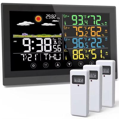 China Digital Weather Station with 3 Sensor In/outdoor Temperature Humidity Weather Forecast for sale