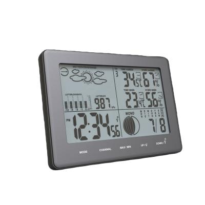 China Battery Operated Home Weather System Compact Weather Station With Black Digits Barometer for sale