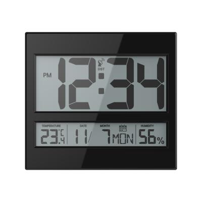 China Reloj controlado por radio Temperatura interior Humedad Estilo de diseño moderno Reloj de pared digital en venta