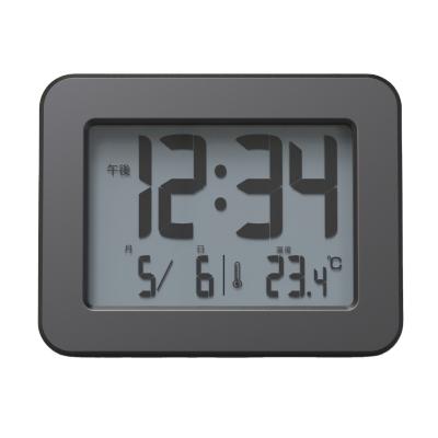 China Battery-Operated Multifunction LCD Alarm Clock with RC Time Sync and Temperature for sale