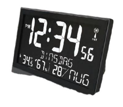 China Reloj de pared LED digital cuadrado con lecturas de humedad de temperatura interior Sistema de 12/24 horas en venta