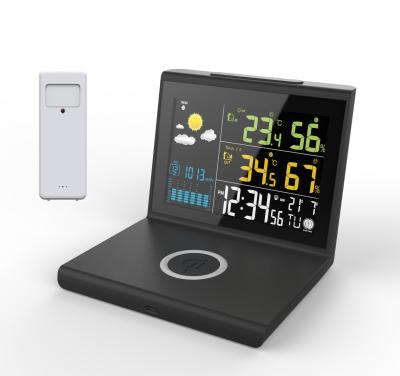 China Wireless Charger and Weather Forecast Clock with DC5V/1A Output Convenient Charging for sale