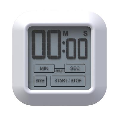 China Square Magnetic Digital Count-Up Count-Down Kitchen Timer With Clock And Touch Screen for sale