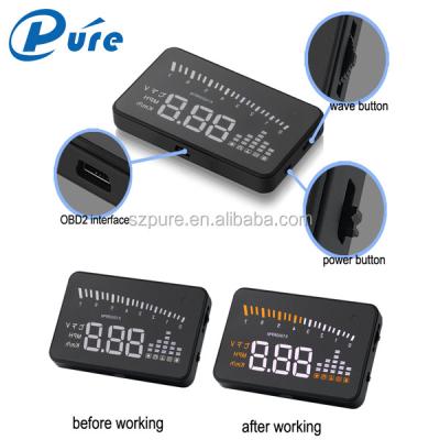 China Car Safe 3 Inch HUD Display OBD II GPS Head Up Display Projector With Overspeed Warning For All Type Of Cars for sale