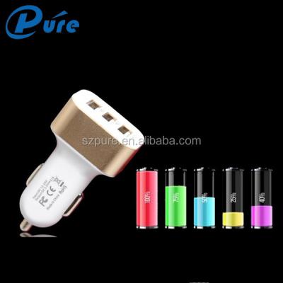 China Mobile Phone ABS Material Car Charger 3 Port USB Car Charger Charger Mobile Phone for sale