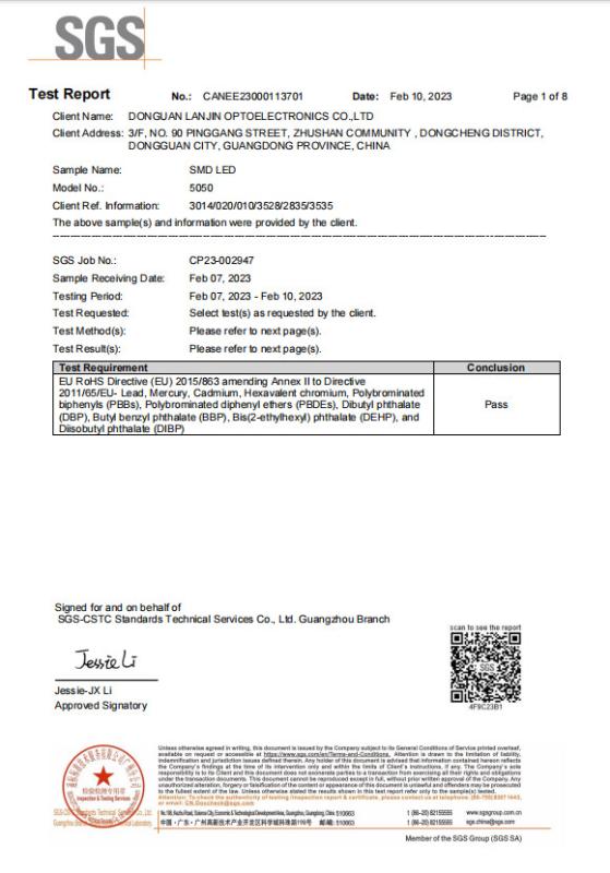 RoHS - Dongguan Lanjin Optoelectronics Co., Ltd.