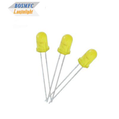 China 5mm dip LED Yellow color diffussed Multi Function Practical round top for sale