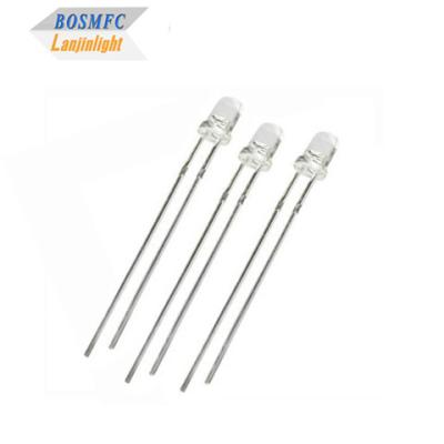 China Anti Static 3mm Through Hole LED Diode 20mA water clear lens for Outdoor Lighting for sale