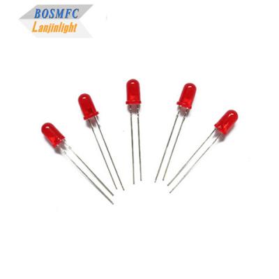 China High Brightness Red 3mm Through Hole LED 0.06W Heat Dissipation for sale