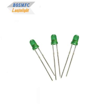 China 3mm dip led Green Light LED Light Emitting Diode 5V Wavelength 520nm-535nm for sale