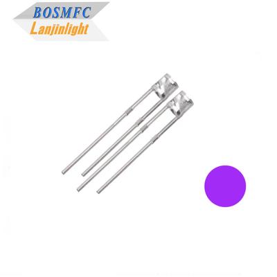 China Flat Top UV LED Chip Diode 3mm Through Hole 365nm For Jewelry Detection for sale