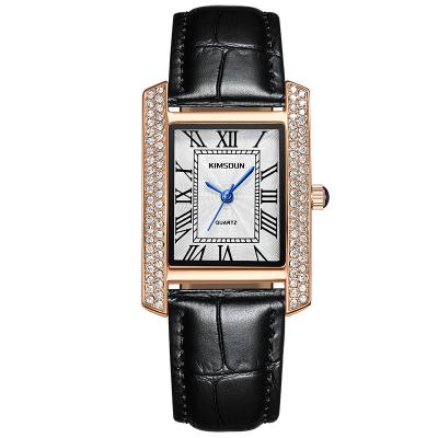 China Day/date manufacturer brand KIMSDUN ex-factory price fashion quartz hot sale square ladies watch for sale