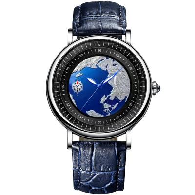 China KIMSDUN day/date brand factory wholesale 3D engraved planet face men's quartz watch for sale