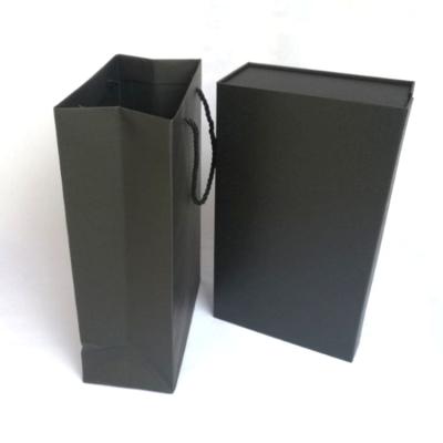 China Mainly used for Wholesale Custom Luxury Cardboard Tea Boxes Double Red Wine Bottle Gift Wrapping Paper Magnetic Box for sale