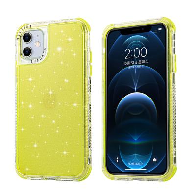 China Honatop Shscase Glitter Shockproof Shiny Shockproof Bumper Case For iPhone 13 Armor Back Cover Transparent for sale