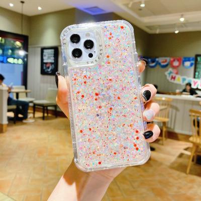 China HONATOP SHSCASE Shockproof Glitter Armor 3in1 Gel Back Cover Luminous Hybrid Plastic Case For iPhone 13 for sale