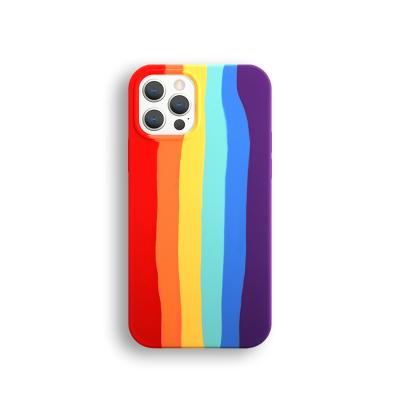 China Protect Luxury Cell Phone Honatop Rainbow Silicone 12 Case Cover For iPhone 11 pro 7 8Plus Max for sale