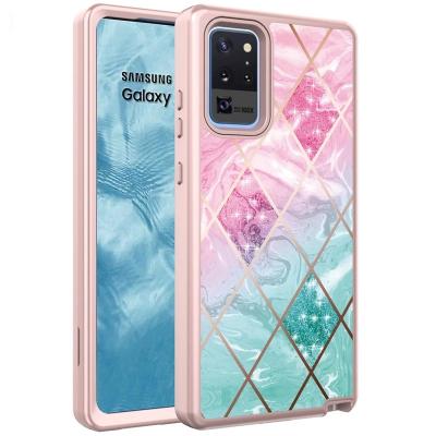 China 3 in 1 with Design Honatop Phone Cases for Samsung Galaxy Note 20 Ultra Shockproof Marble Designer Phone Case for sale