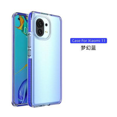 China Protect Honatop 2021 Mobile Accessories TPU Transparent Color Mobile Phone Case High Quality Shockproof Cellphone For Xiaomi 11 for sale