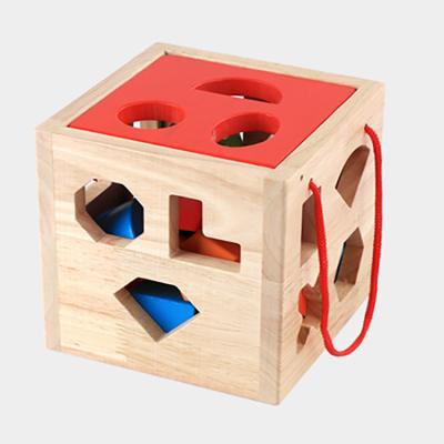 China Wooden Shape Sorter Educational Intellectual Development Montessori Fun Toys Stacking Family Games Chinldren Gift for sale