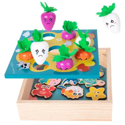 China Montessori Educational Wooden Farm Fishing Games Happy Carrots Planting and Harvesting Early Practical Ability Development Toys Children's Gifts for sale