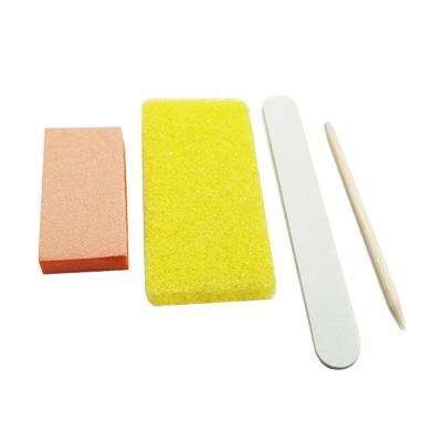 China Professional Disposable Pumice+nail file+buffer+wood pusher 200Sets/Inner case pedi kit pedicura nail care set for sale