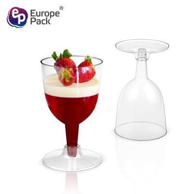 Cina I flûte 6oz rimuovono le tazze eliminabili di plastica dure della mousse di /Juice/ della crema di /Ice del cocktail di vetro in vendita